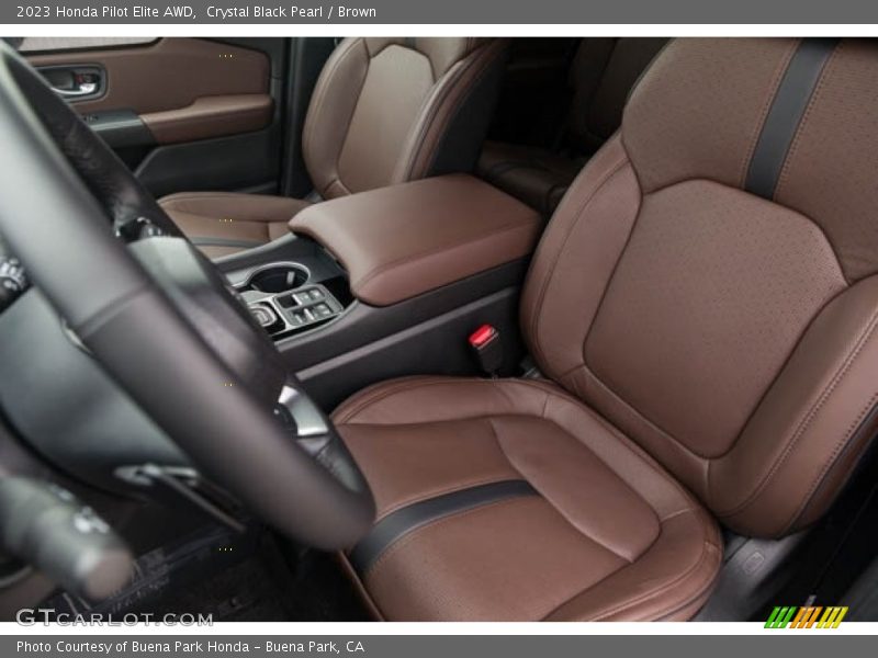 Crystal Black Pearl / Brown 2023 Honda Pilot Elite AWD