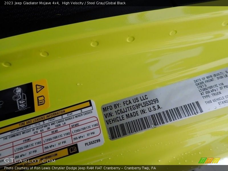 High Velocity / Steel Gray/Global Black 2023 Jeep Gladiator Mojave 4x4