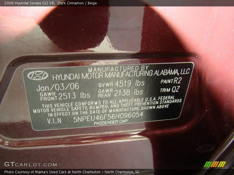 Dark Cinnamon / Beige 2006 Hyundai Sonata GLS V6