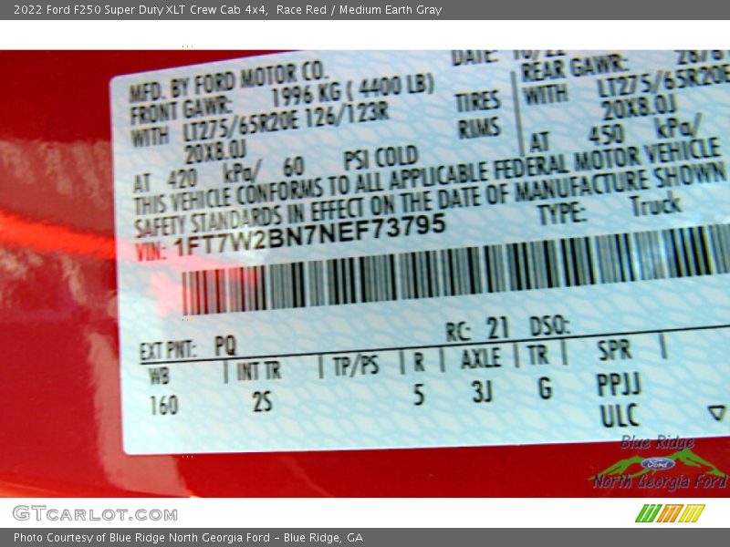 Race Red / Medium Earth Gray 2022 Ford F250 Super Duty XLT Crew Cab 4x4