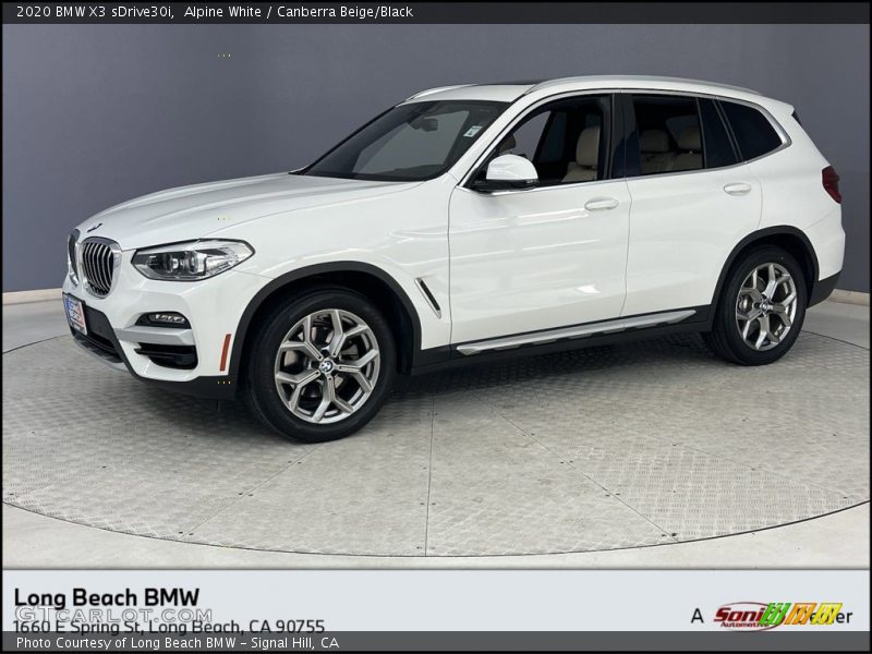 Alpine White / Canberra Beige/Black 2020 BMW X3 sDrive30i