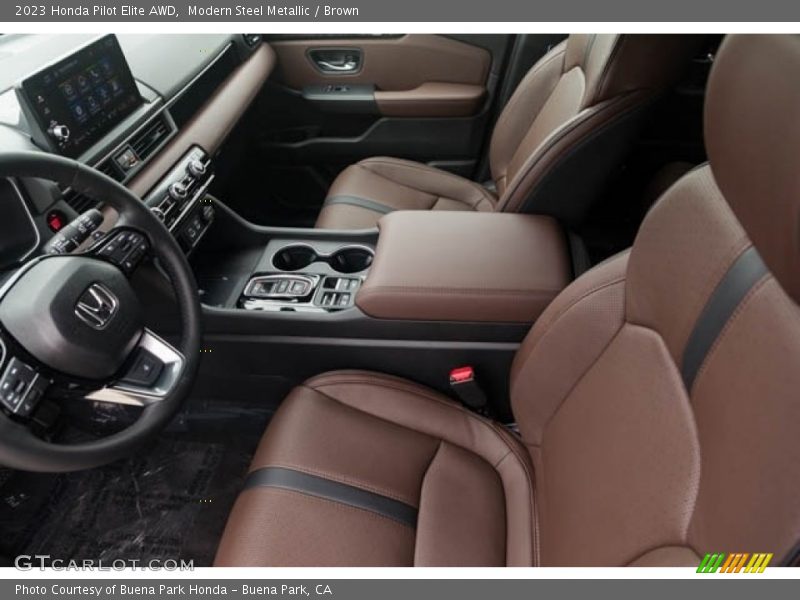 Modern Steel Metallic / Brown 2023 Honda Pilot Elite AWD