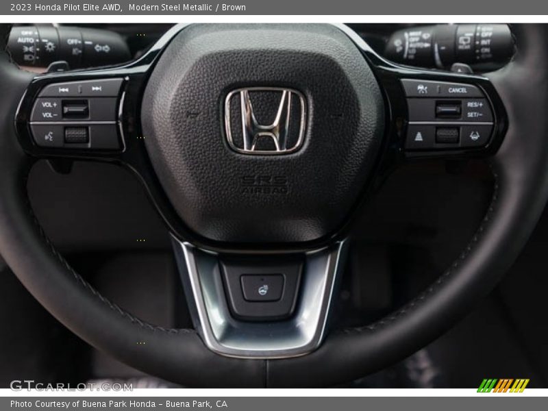 Modern Steel Metallic / Brown 2023 Honda Pilot Elite AWD