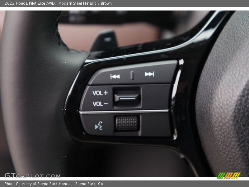 Modern Steel Metallic / Brown 2023 Honda Pilot Elite AWD