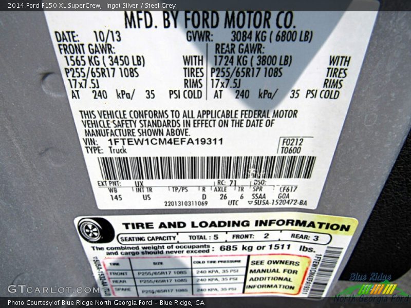 Ingot Silver / Steel Grey 2014 Ford F150 XL SuperCrew