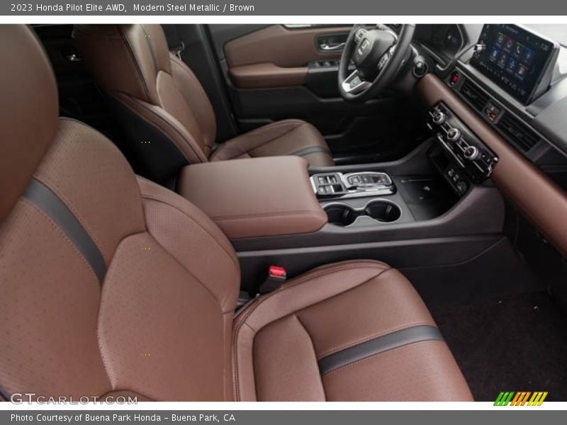 Modern Steel Metallic / Brown 2023 Honda Pilot Elite AWD
