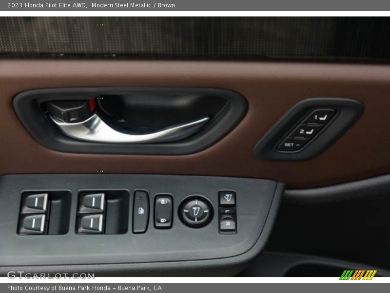 Modern Steel Metallic / Brown 2023 Honda Pilot Elite AWD