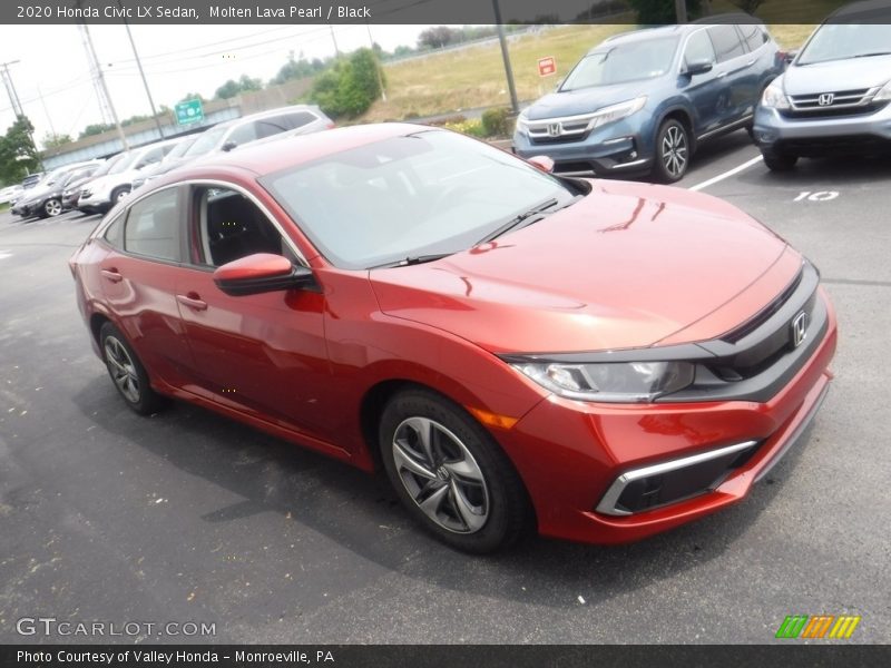 Molten Lava Pearl / Black 2020 Honda Civic LX Sedan