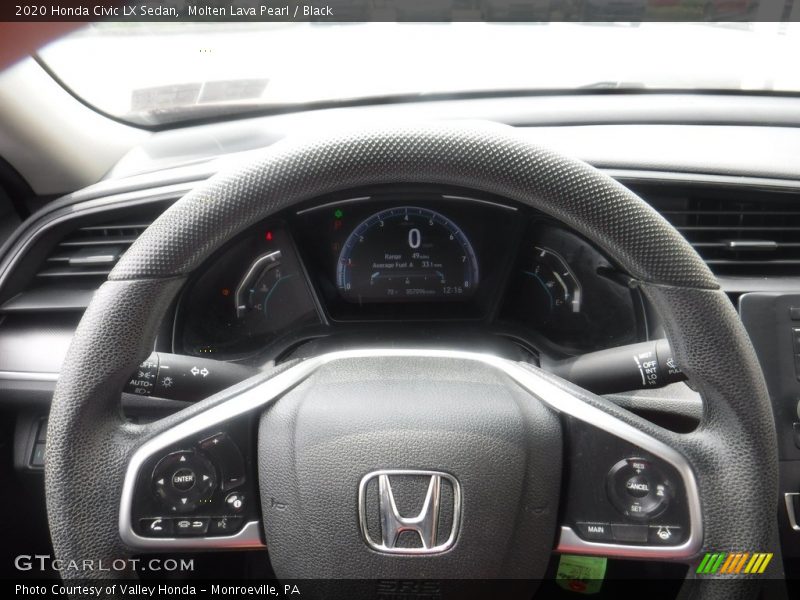 Molten Lava Pearl / Black 2020 Honda Civic LX Sedan