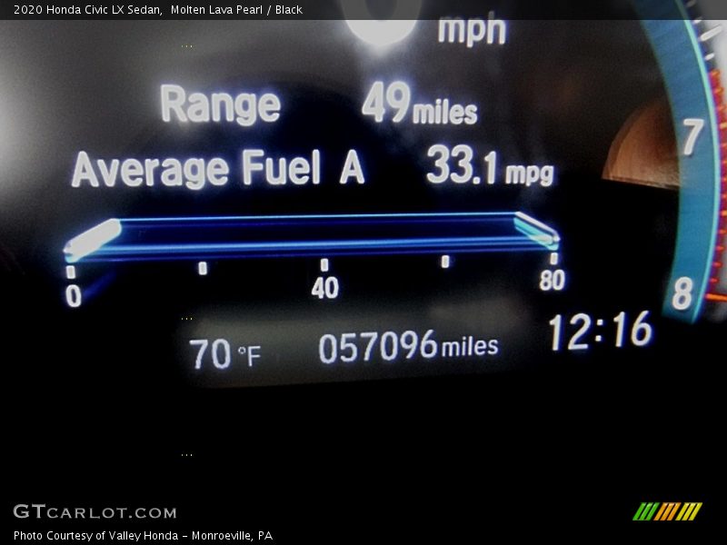 Molten Lava Pearl / Black 2020 Honda Civic LX Sedan