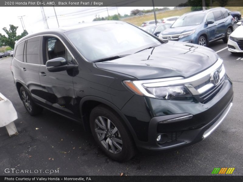 Black Forest Pearl / Beige 2020 Honda Pilot EX-L AWD