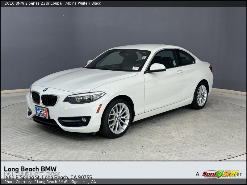 Alpine White / Black 2016 BMW 2 Series 228i Coupe