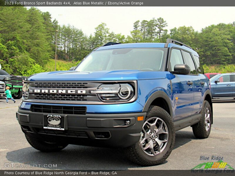 Atlas Blue Metallic / Ebony/Active Orange 2023 Ford Bronco Sport Badlands 4x4