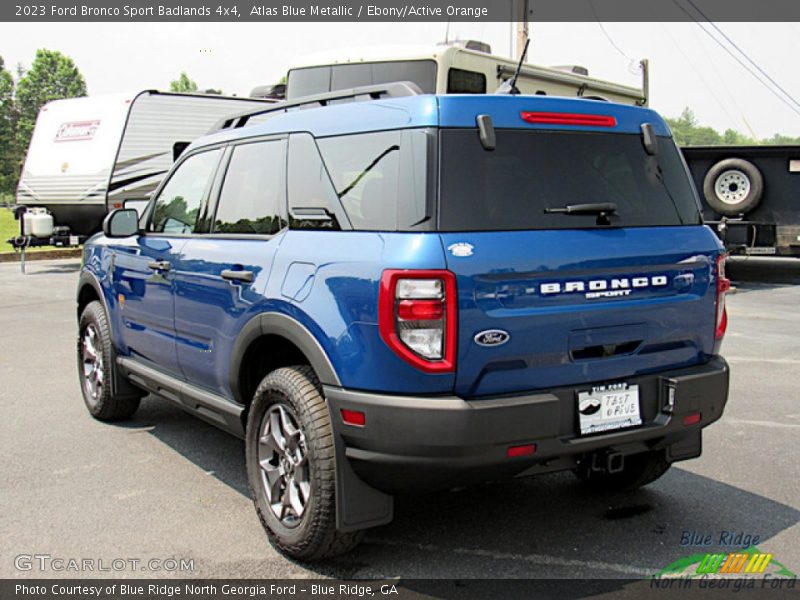 Atlas Blue Metallic / Ebony/Active Orange 2023 Ford Bronco Sport Badlands 4x4