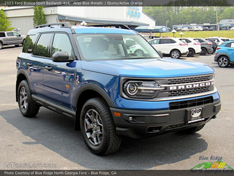 Atlas Blue Metallic / Ebony/Active Orange 2023 Ford Bronco Sport Badlands 4x4