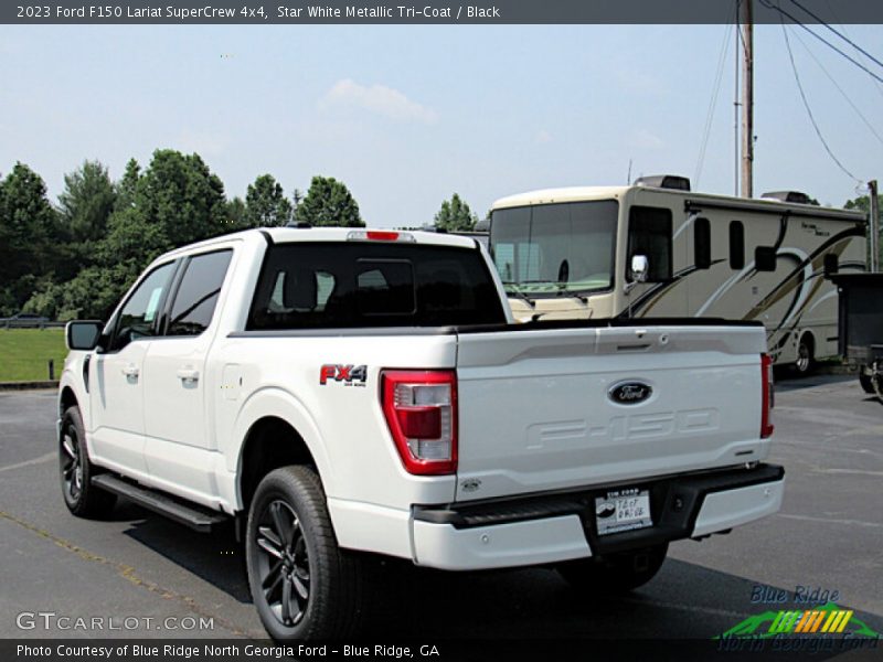 Star White Metallic Tri-Coat / Black 2023 Ford F150 Lariat SuperCrew 4x4