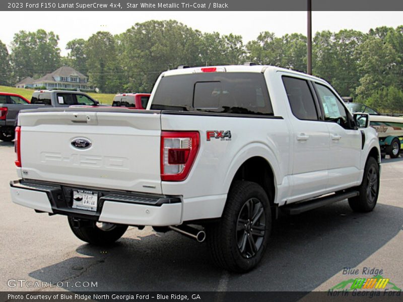 Star White Metallic Tri-Coat / Black 2023 Ford F150 Lariat SuperCrew 4x4