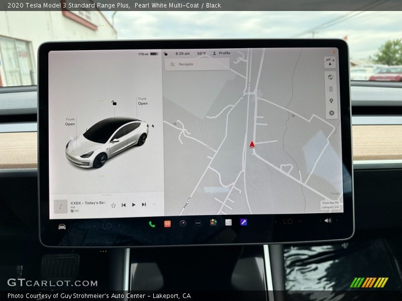 Navigation of 2020 Model 3 Standard Range Plus