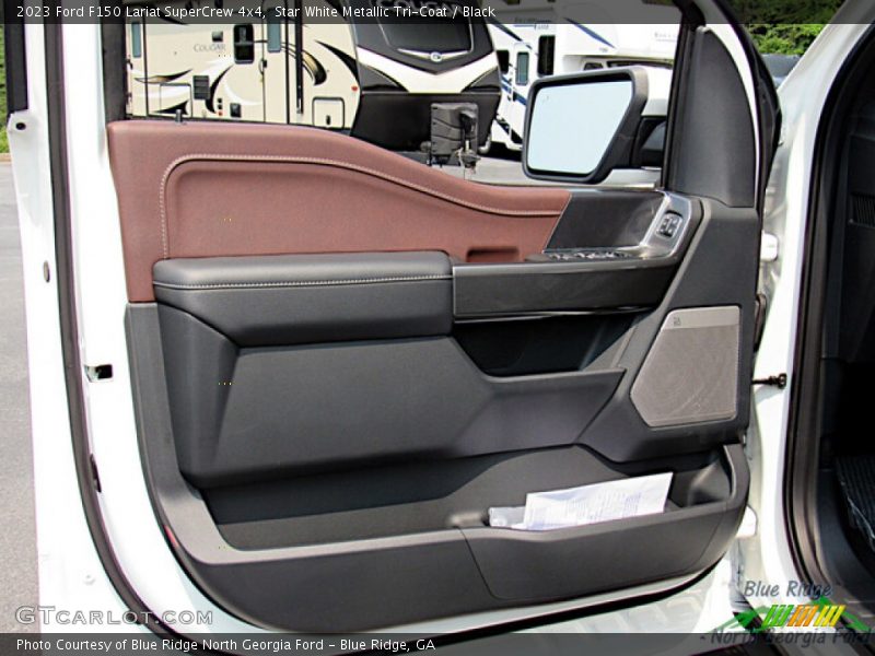 Star White Metallic Tri-Coat / Black 2023 Ford F150 Lariat SuperCrew 4x4