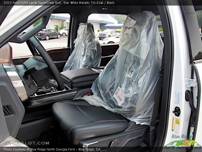 Star White Metallic Tri-Coat / Black 2023 Ford F150 Lariat SuperCrew 4x4