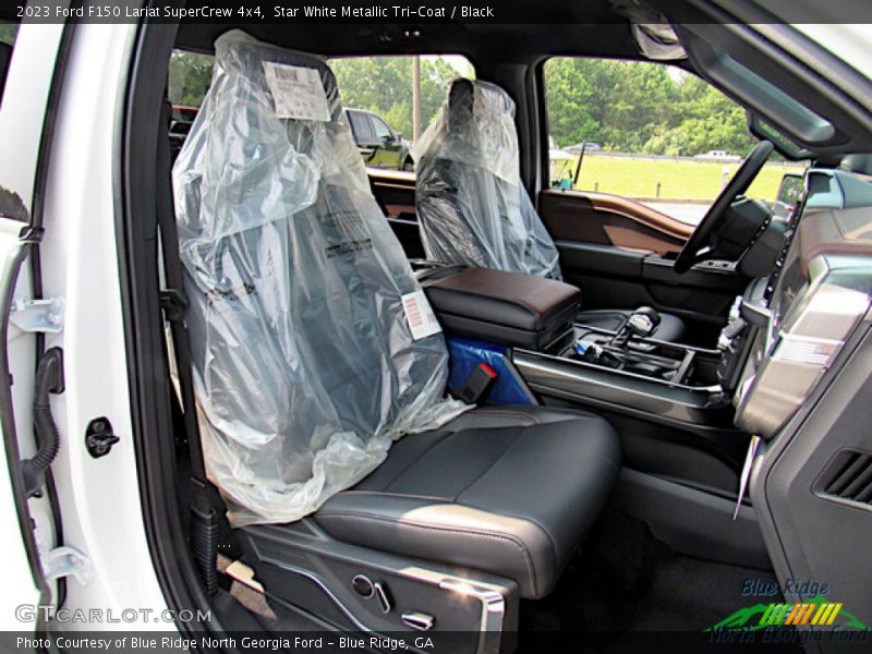 Star White Metallic Tri-Coat / Black 2023 Ford F150 Lariat SuperCrew 4x4