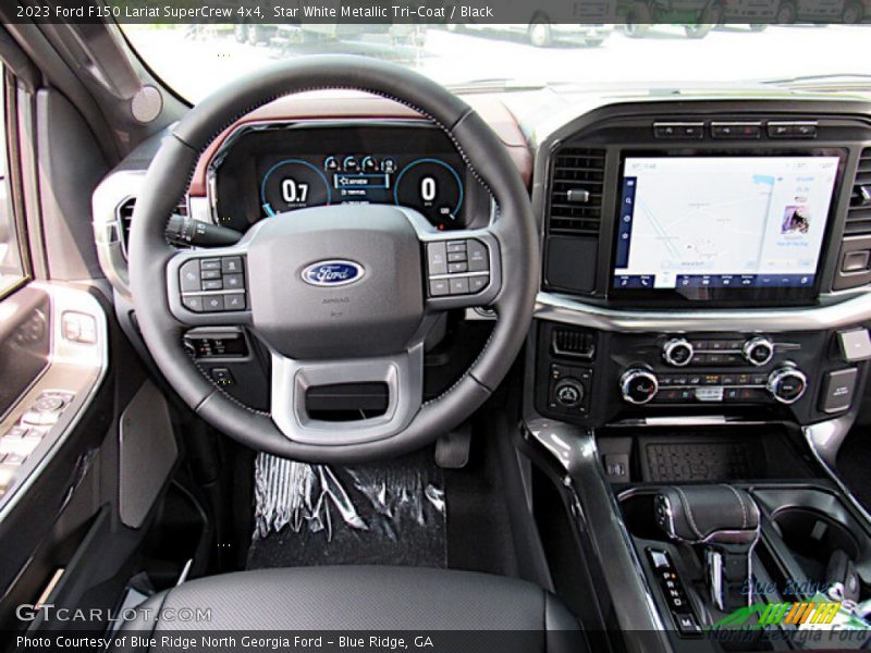 Star White Metallic Tri-Coat / Black 2023 Ford F150 Lariat SuperCrew 4x4