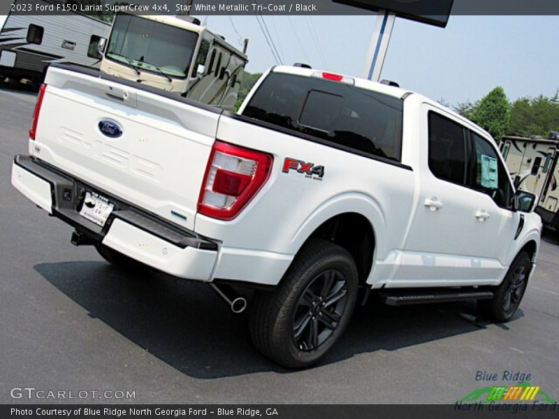 Star White Metallic Tri-Coat / Black 2023 Ford F150 Lariat SuperCrew 4x4