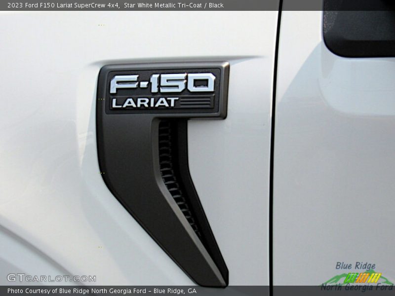 Star White Metallic Tri-Coat / Black 2023 Ford F150 Lariat SuperCrew 4x4