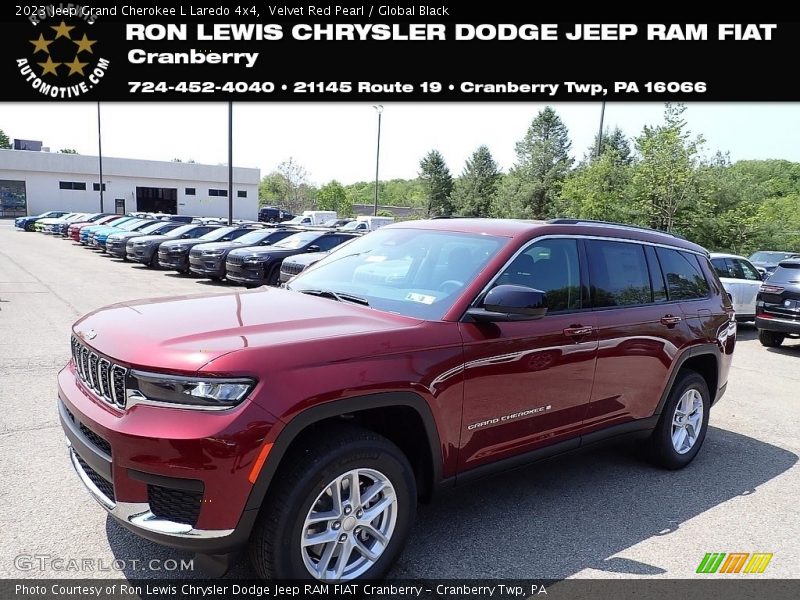 Velvet Red Pearl / Global Black 2023 Jeep Grand Cherokee L Laredo 4x4