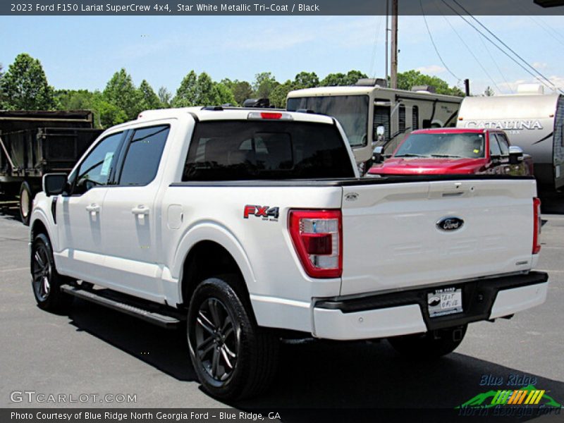 Star White Metallic Tri-Coat / Black 2023 Ford F150 Lariat SuperCrew 4x4