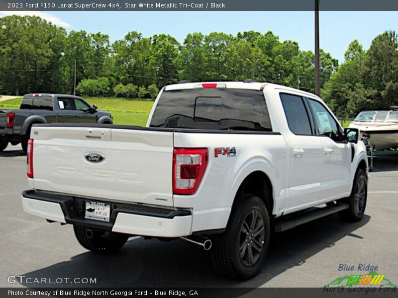 Star White Metallic Tri-Coat / Black 2023 Ford F150 Lariat SuperCrew 4x4