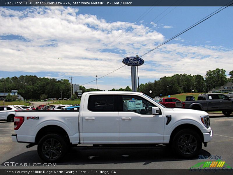Star White Metallic Tri-Coat / Black 2023 Ford F150 Lariat SuperCrew 4x4