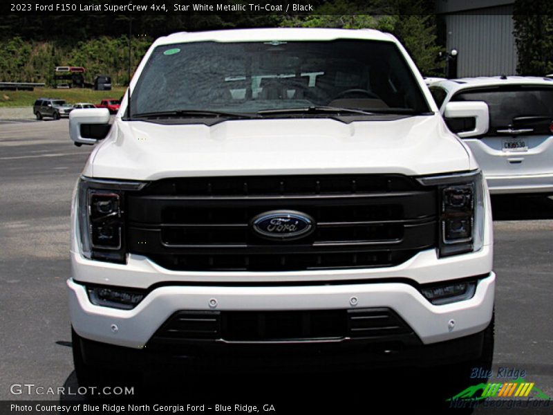 Star White Metallic Tri-Coat / Black 2023 Ford F150 Lariat SuperCrew 4x4
