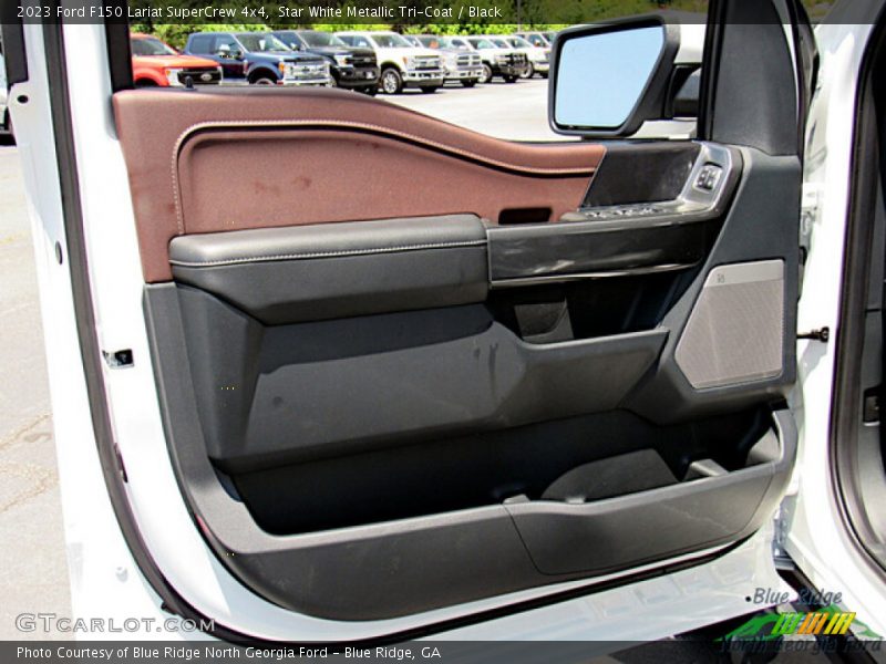 Star White Metallic Tri-Coat / Black 2023 Ford F150 Lariat SuperCrew 4x4