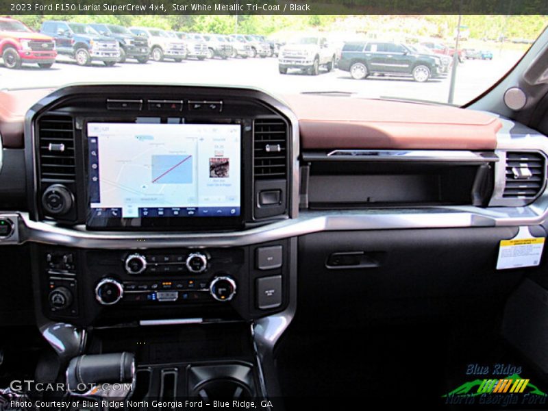 Star White Metallic Tri-Coat / Black 2023 Ford F150 Lariat SuperCrew 4x4