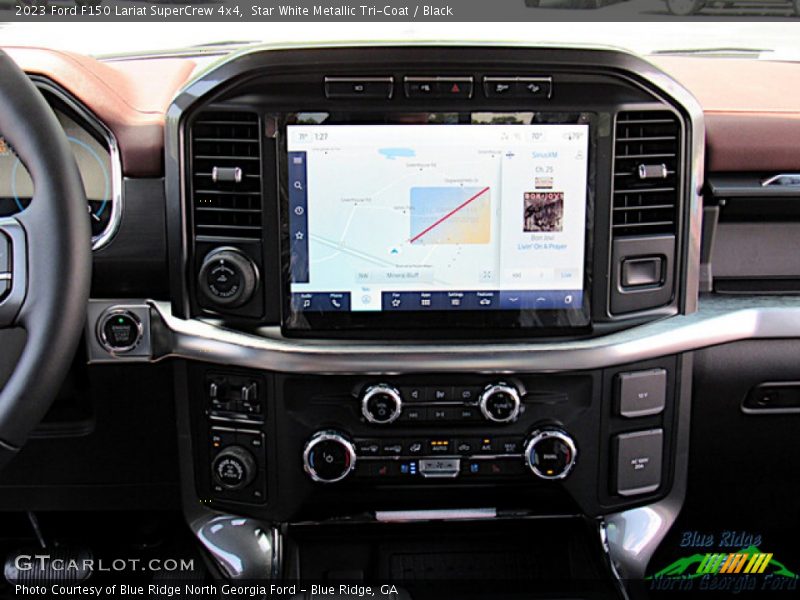 Star White Metallic Tri-Coat / Black 2023 Ford F150 Lariat SuperCrew 4x4