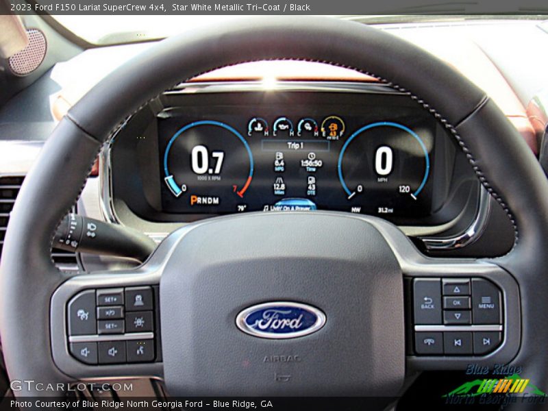Star White Metallic Tri-Coat / Black 2023 Ford F150 Lariat SuperCrew 4x4