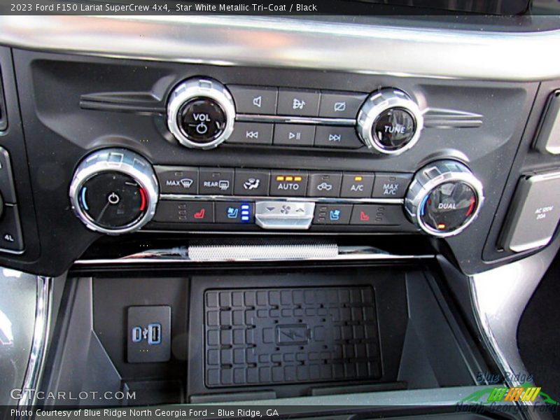 Star White Metallic Tri-Coat / Black 2023 Ford F150 Lariat SuperCrew 4x4