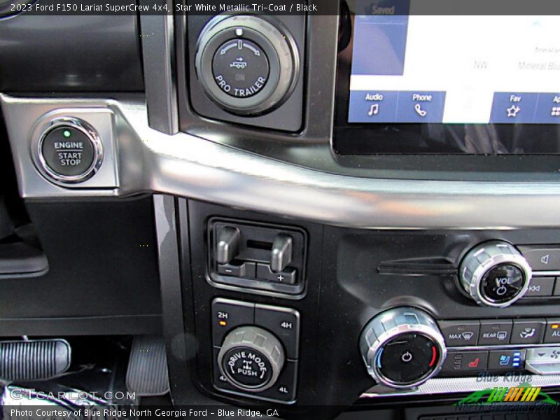Star White Metallic Tri-Coat / Black 2023 Ford F150 Lariat SuperCrew 4x4