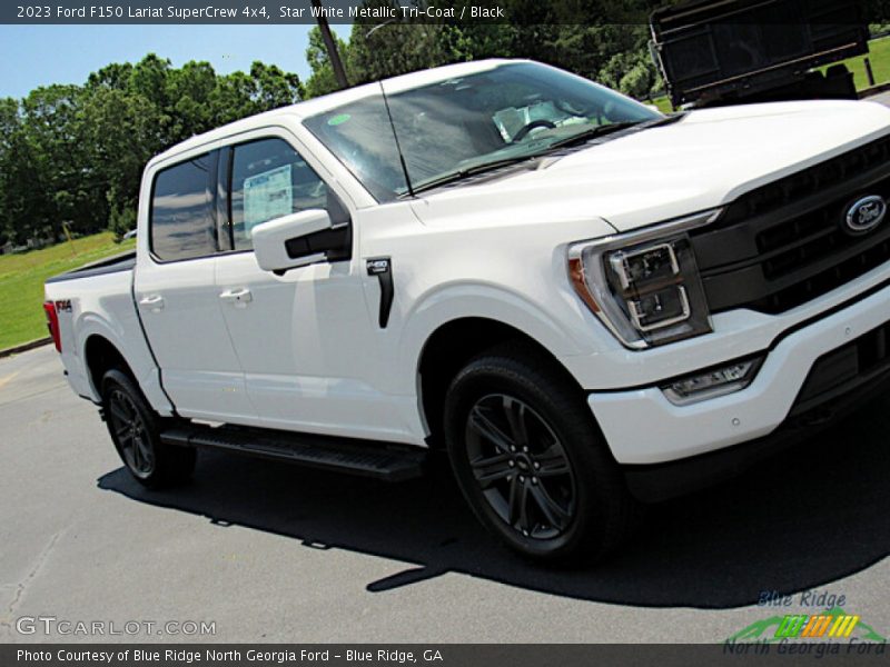 Star White Metallic Tri-Coat / Black 2023 Ford F150 Lariat SuperCrew 4x4