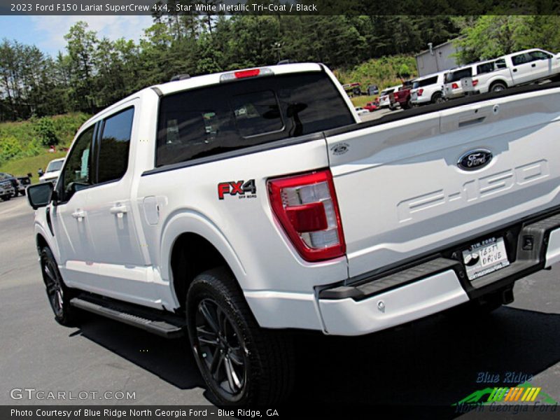 Star White Metallic Tri-Coat / Black 2023 Ford F150 Lariat SuperCrew 4x4
