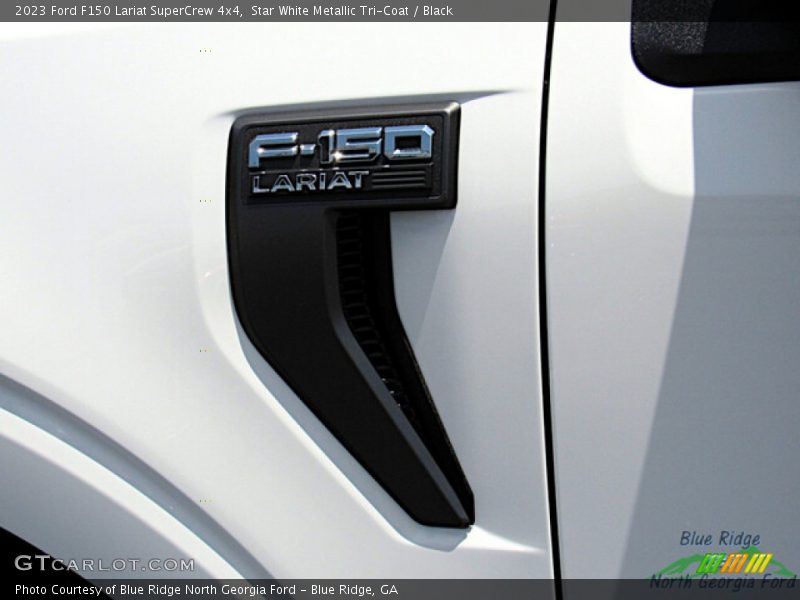 Star White Metallic Tri-Coat / Black 2023 Ford F150 Lariat SuperCrew 4x4