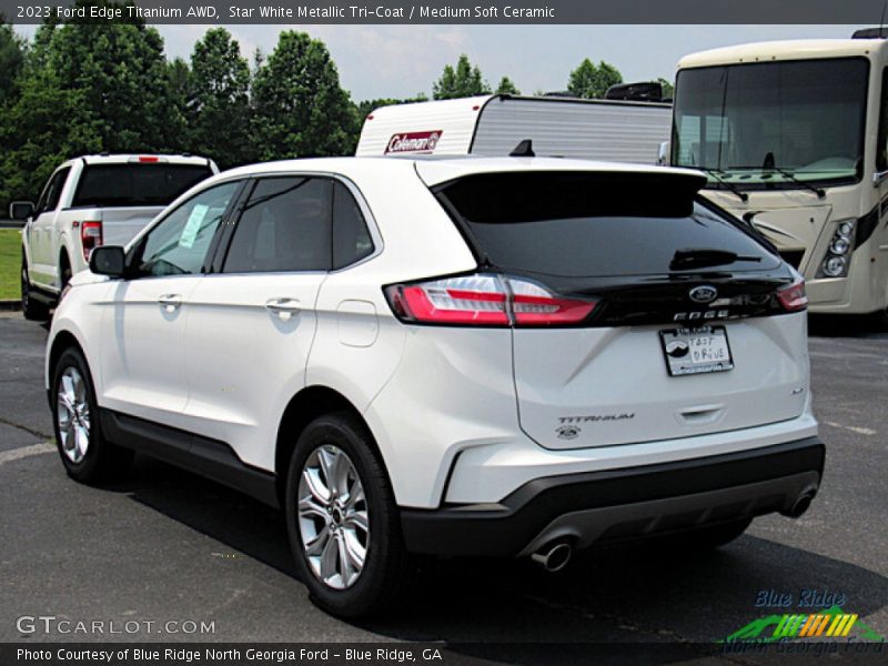 Star White Metallic Tri-Coat / Medium Soft Ceramic 2023 Ford Edge Titanium AWD
