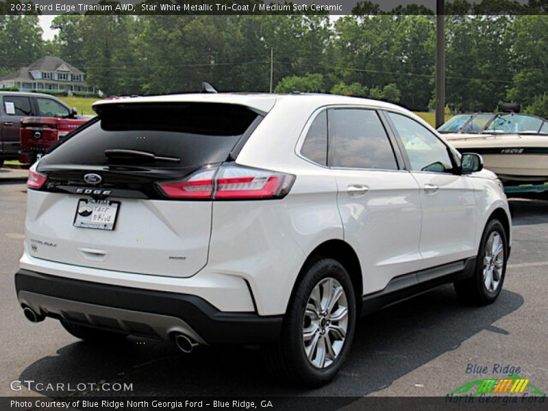 Star White Metallic Tri-Coat / Medium Soft Ceramic 2023 Ford Edge Titanium AWD
