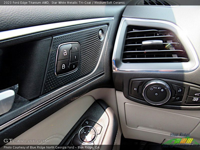 Star White Metallic Tri-Coat / Medium Soft Ceramic 2023 Ford Edge Titanium AWD