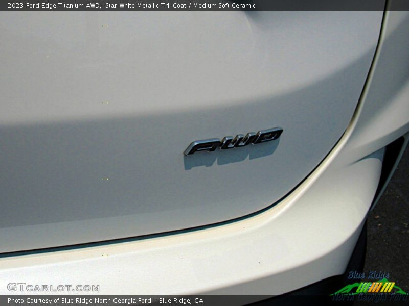 Star White Metallic Tri-Coat / Medium Soft Ceramic 2023 Ford Edge Titanium AWD