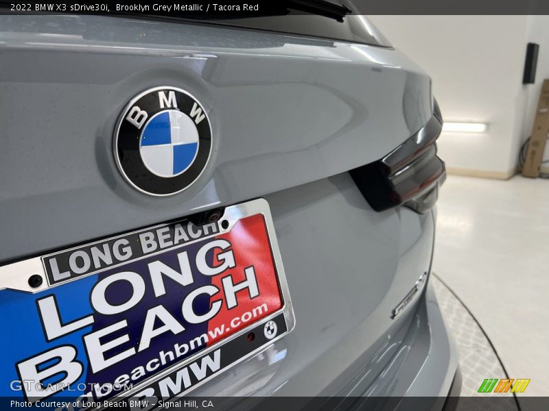 Brooklyn Grey Metallic / Tacora Red 2022 BMW X3 sDrive30i