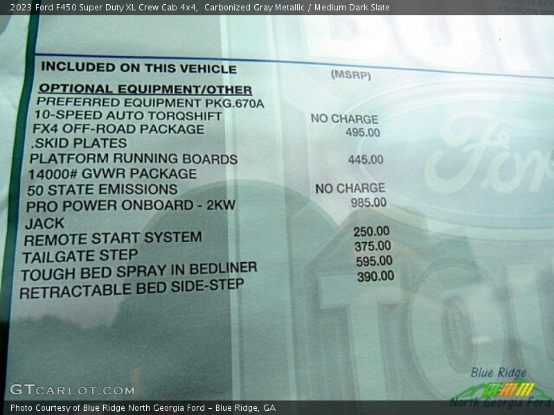 Carbonized Gray Metallic / Medium Dark Slate 2023 Ford F450 Super Duty XL Crew Cab 4x4