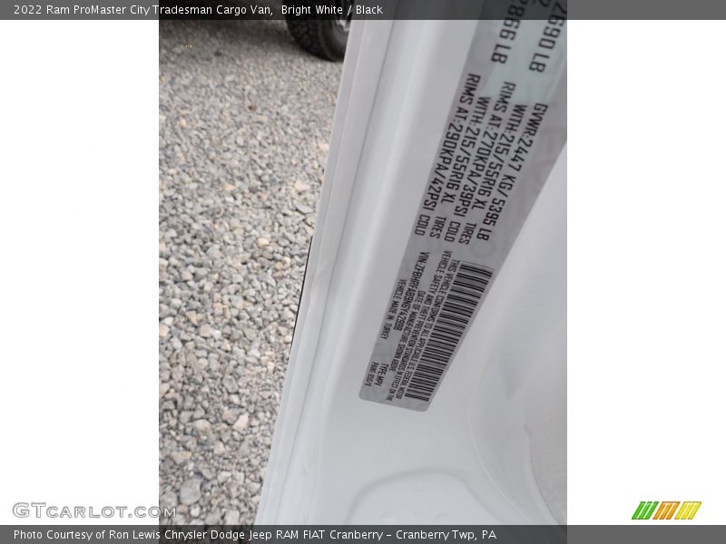 Bright White / Black 2022 Ram ProMaster City Tradesman Cargo Van