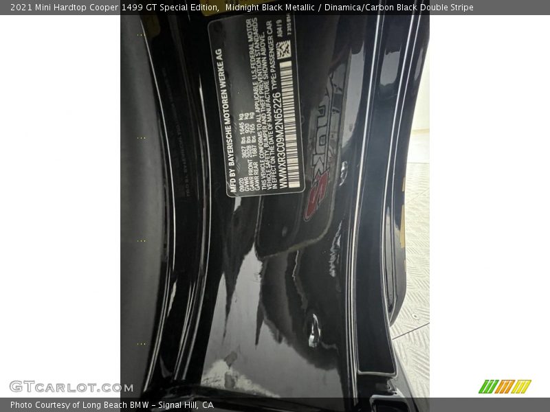 Midnight Black Metallic / Dinamica/Carbon Black Double Stripe 2021 Mini Hardtop Cooper 1499 GT Special Edition